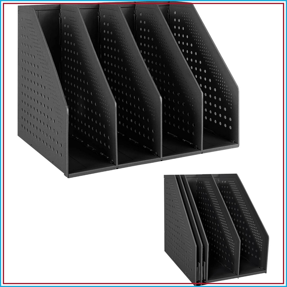 Magazine Holder Rack - Opvouwbare tijdschriftenhouder Kunststof bureaublad 4 compartimenten