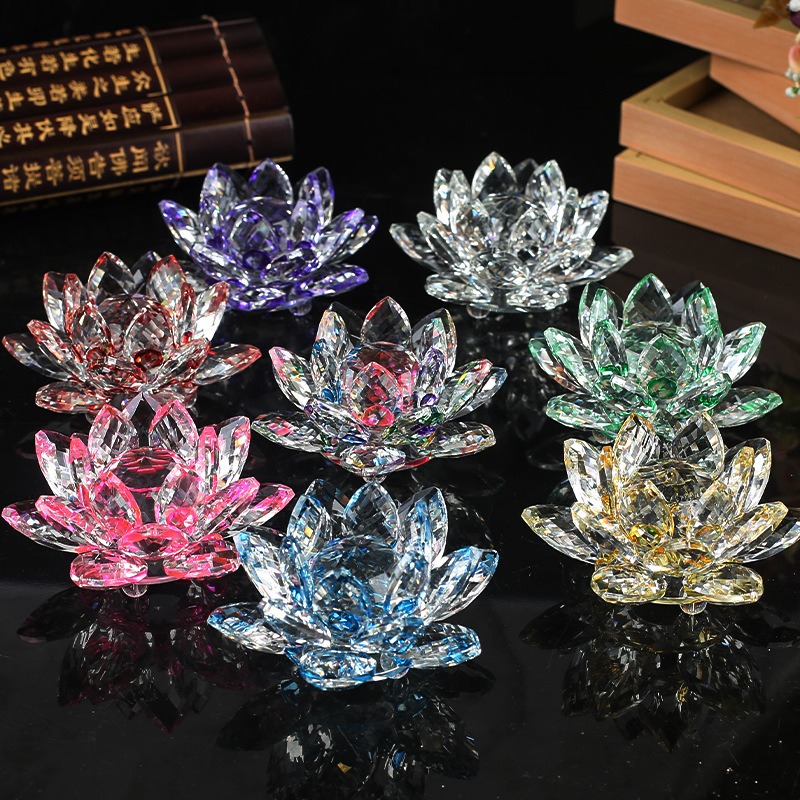 Paper Weight Crystal - Kristallen lotusbloem beeldje huwelijksdecoratie glazen ambachtelijke