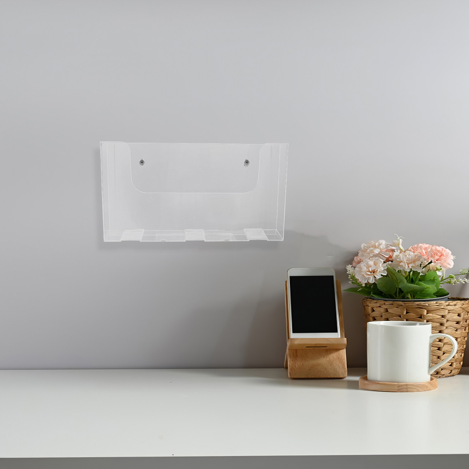 Magazine Holder Rack - 2 stuks wandgemonteerde tijdschriftenhouder van acryl,