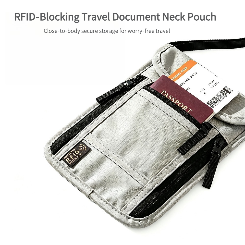 Index Card Holder - Reisportemonnee voor om de nek, RFID-blokkerende