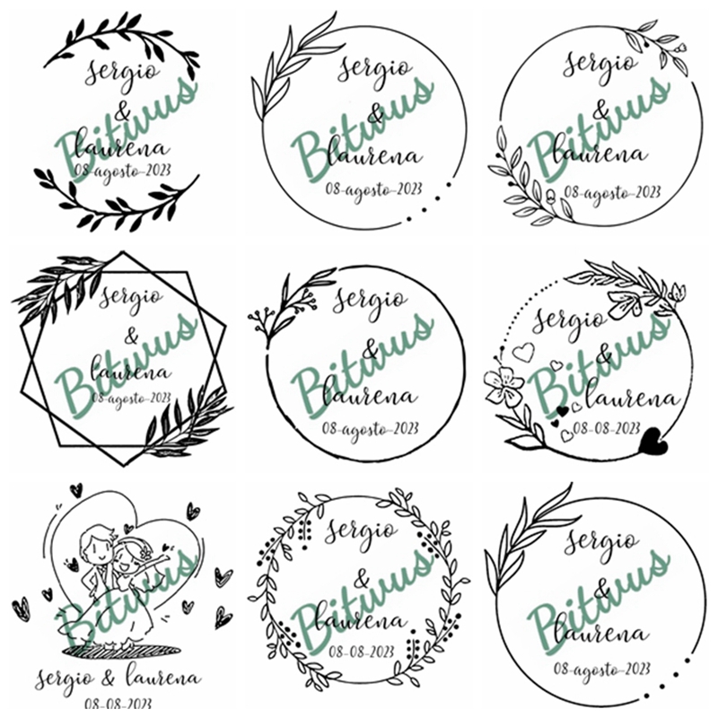 Rubber Date Stamp - Custom Bruiloft Stempel Geïnkt Stempel Aangepaste