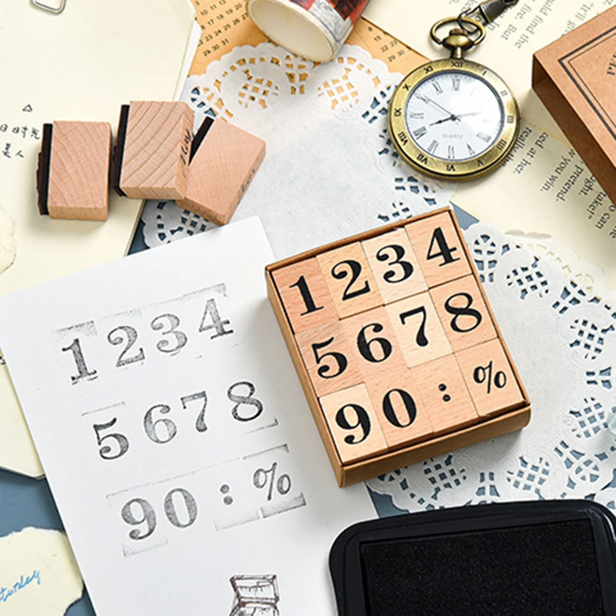 Houten rubberen datumstempel,  - Rubber Date Stamp recensie en prijs